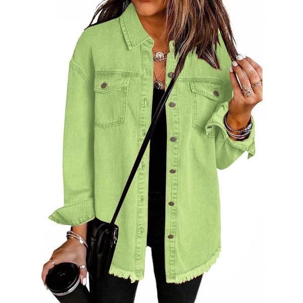 Kahlia | Chaqueta Con Flecos Y Botonadura Frontal Estilo Vaquero