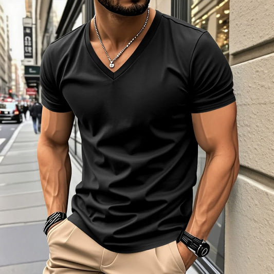 Railson | Camiseta de Manga Corta Con Cuello en V y Tacto de Algodón