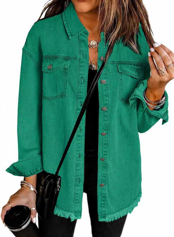Kahlia | Chaqueta Con Flecos Y Botonadura Frontal Estilo Vaquero