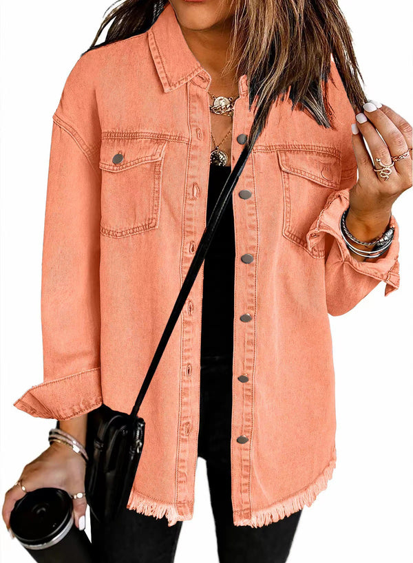 Kahlia | Chaqueta Con Flecos Y Botonadura Frontal Estilo Vaquero