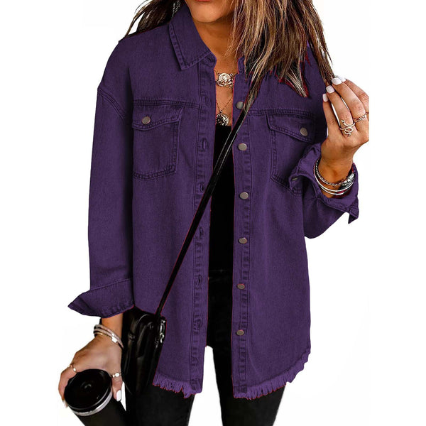 Kahlia | Chaqueta Con Flecos Y Botonadura Frontal Estilo Vaquero
