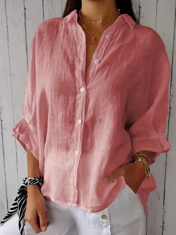 Aelita | Camisa de Manga Larga Con Cuello y Botones en la Parte Delantera