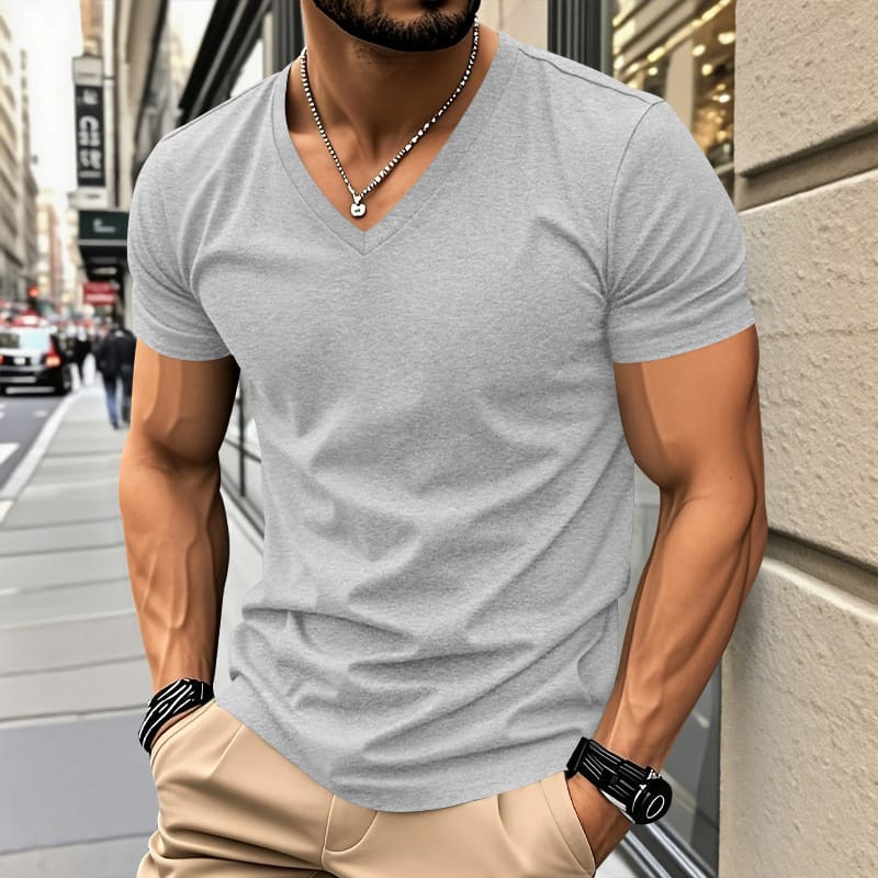 Railson | Camiseta de Manga Corta Con Cuello en V y Tacto de Algodón