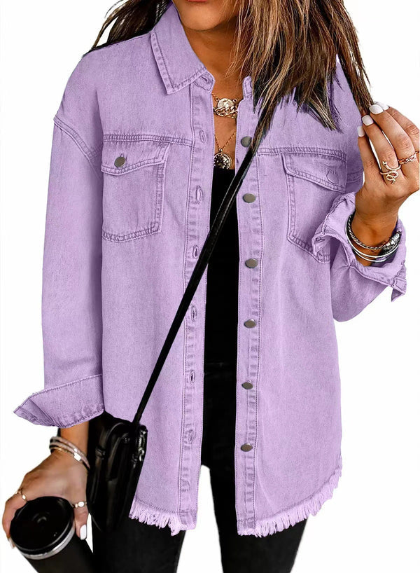 Kahlia | Chaqueta Con Flecos Y Botonadura Frontal Estilo Vaquero
