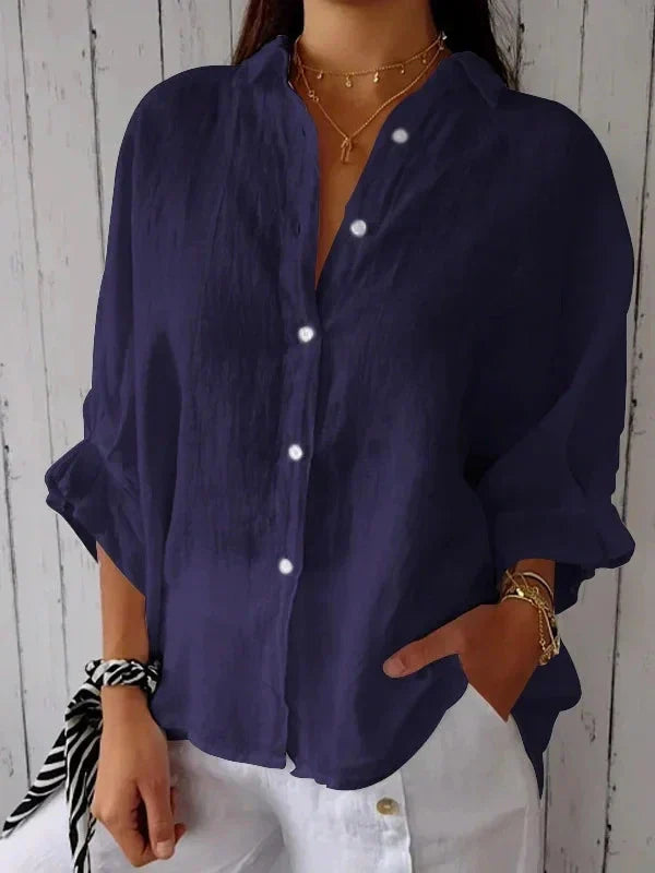 Aelita | Camisa de Manga Larga Con Cuello y Botones en la Parte Delantera