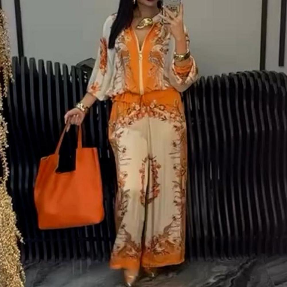 Sunmi | Conjunto De Dos Piezas Con Estampado Floral Y Cremallera Frontal