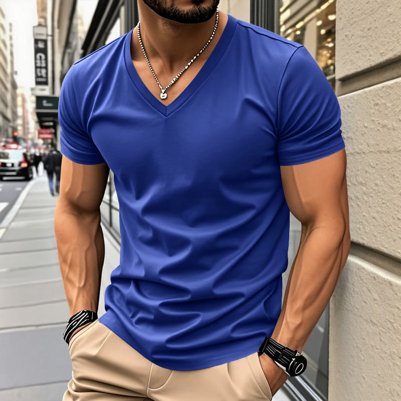 Railson | Camiseta de Manga Corta Con Cuello en V y Tacto de Algodón