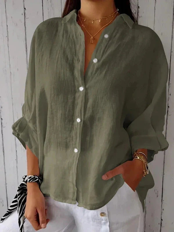 Aelita | Camisa de Manga Larga Con Cuello y Botones en la Parte Delantera