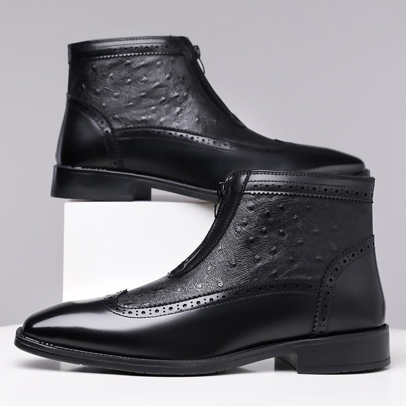 Butler - Botines de Punta Cuadrada Con Cremallera Frontal