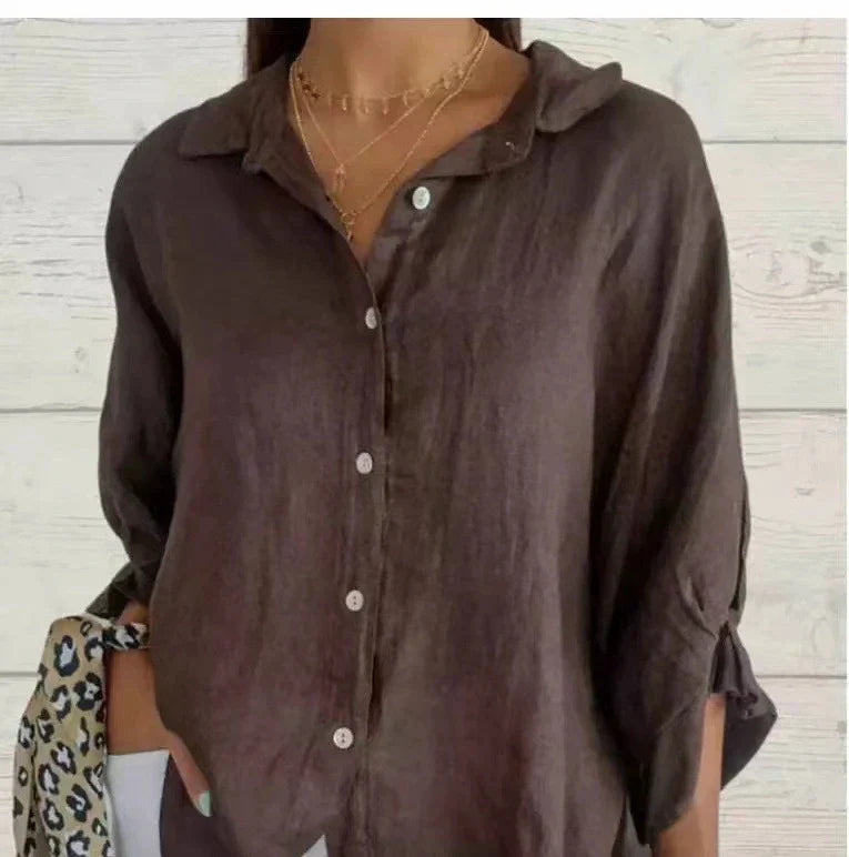 Aelita | Camisa de Manga Larga Con Cuello y Botones en la Parte Delantera