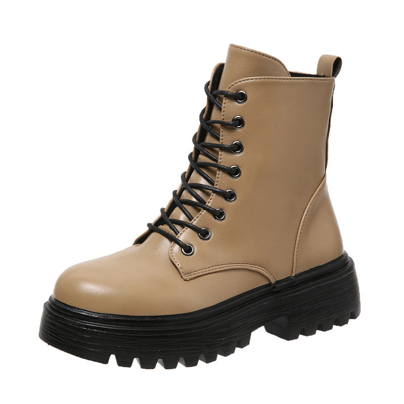 Angela | Botas de Tobillo con Cordones y Suela Gruesa