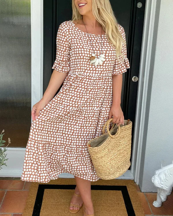 Blythea | Vestido MIDI De Lunares, Manga Corta Y Corte Holgado