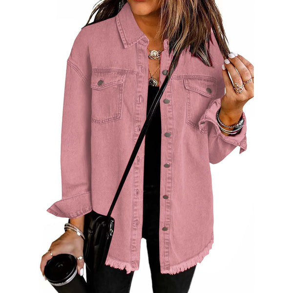 Kahlia | Chaqueta Con Flecos Y Botonadura Frontal Estilo Vaquero