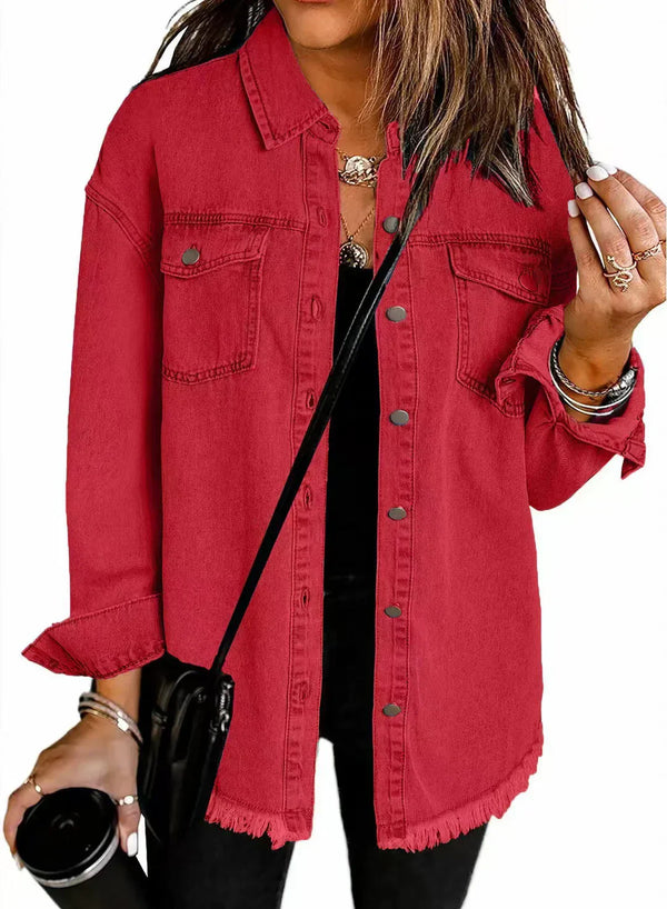 Kahlia | Chaqueta Con Flecos Y Botonadura Frontal Estilo Vaquero