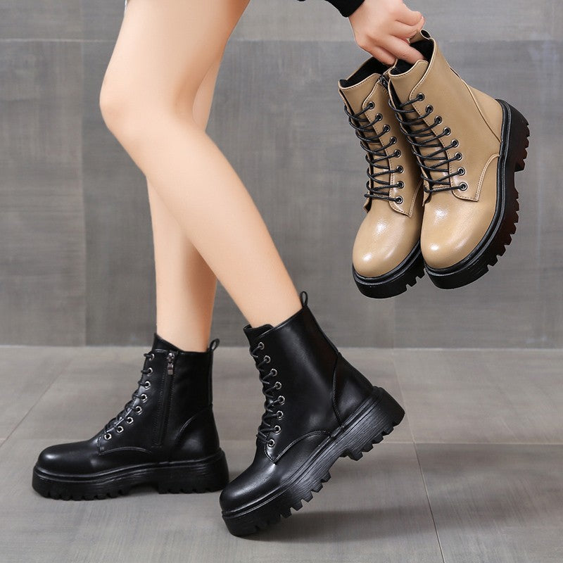 Angela | Botas de Tobillo con Cordones y Suela Gruesa