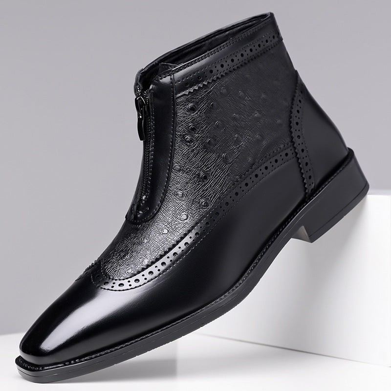 Butler - Botines de Punta Cuadrada Con Cremallera Frontal