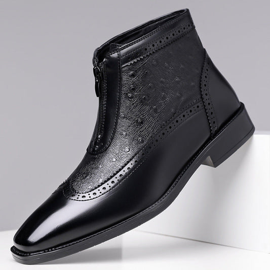 Butler - Botines de Punta Cuadrada Con Cremallera Frontal