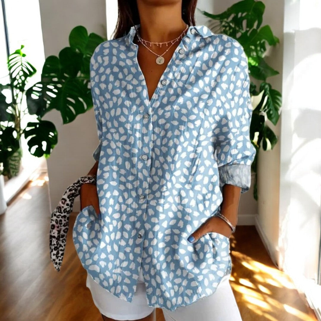 Elira | Camisa Floral Manga Larga Abotonada