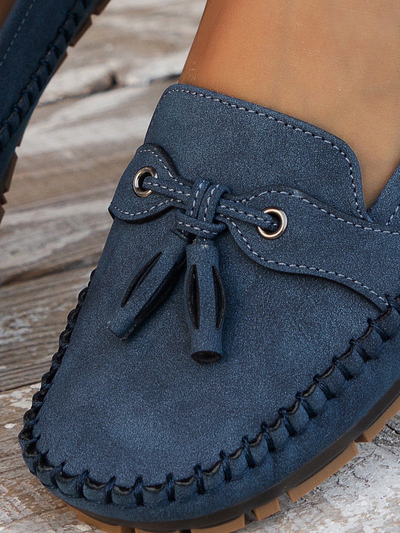 Tânia | Mocasines Sin Cordones Con Borlas Para Mujer