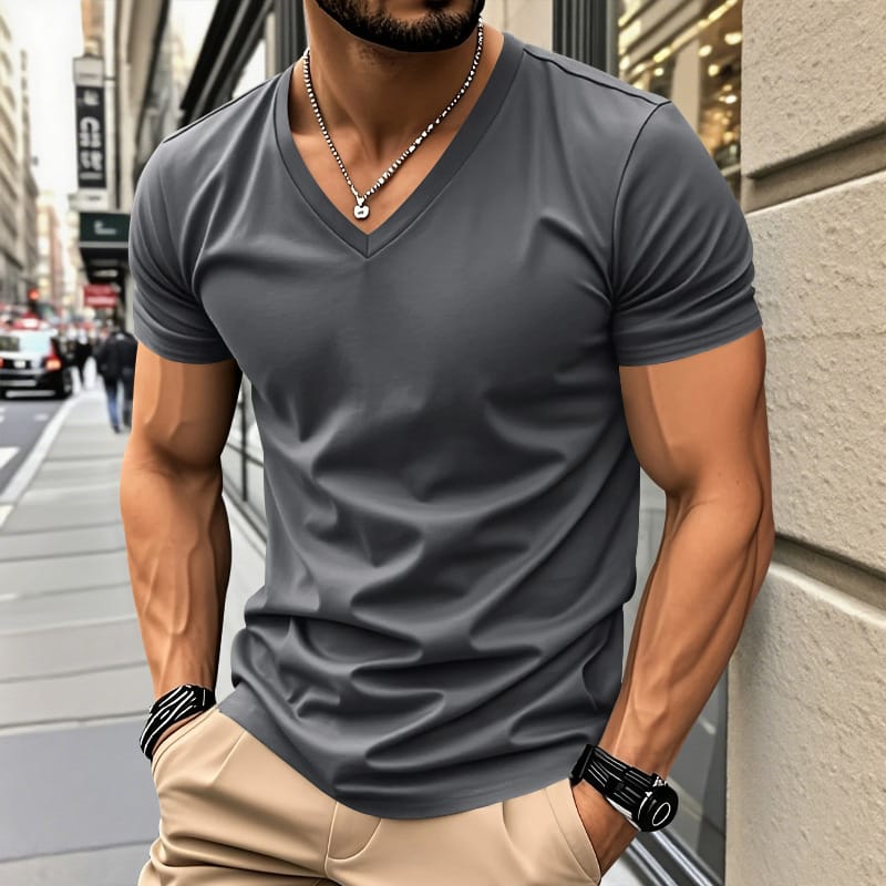 Railson | Camiseta de Manga Corta Con Cuello en V y Tacto de Algodón