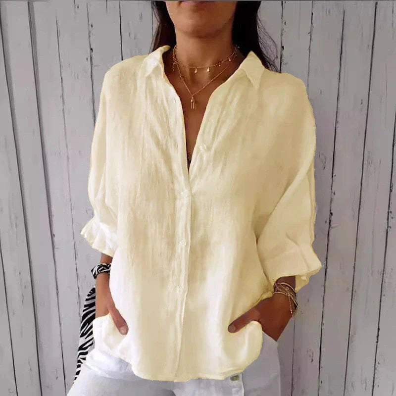 Aelita | Camisa de Manga Larga Con Cuello y Botones en la Parte Delantera