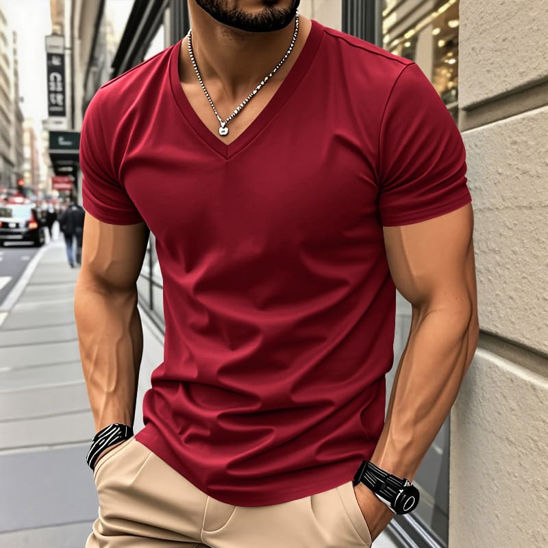 Railson | Camiseta de Manga Corta Con Cuello en V y Tacto de Algodón