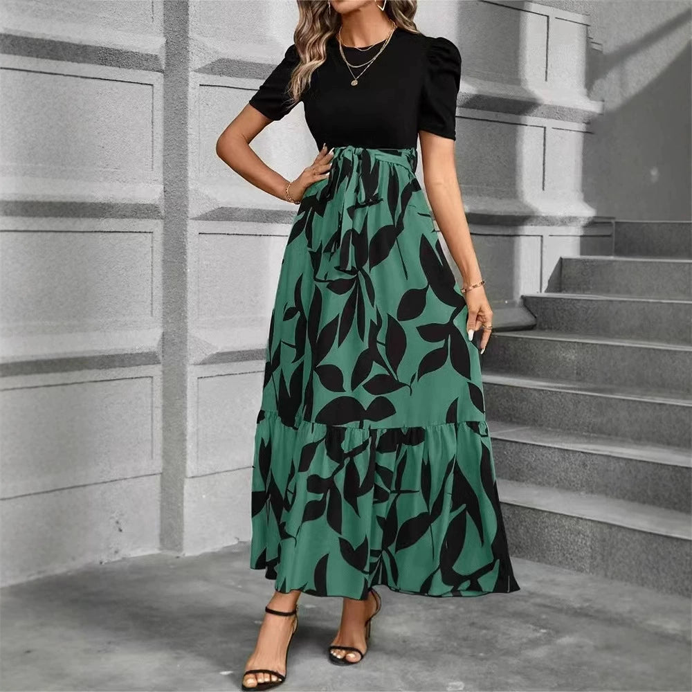 Nuray | Vestido Maxi Floral de Manga Corta