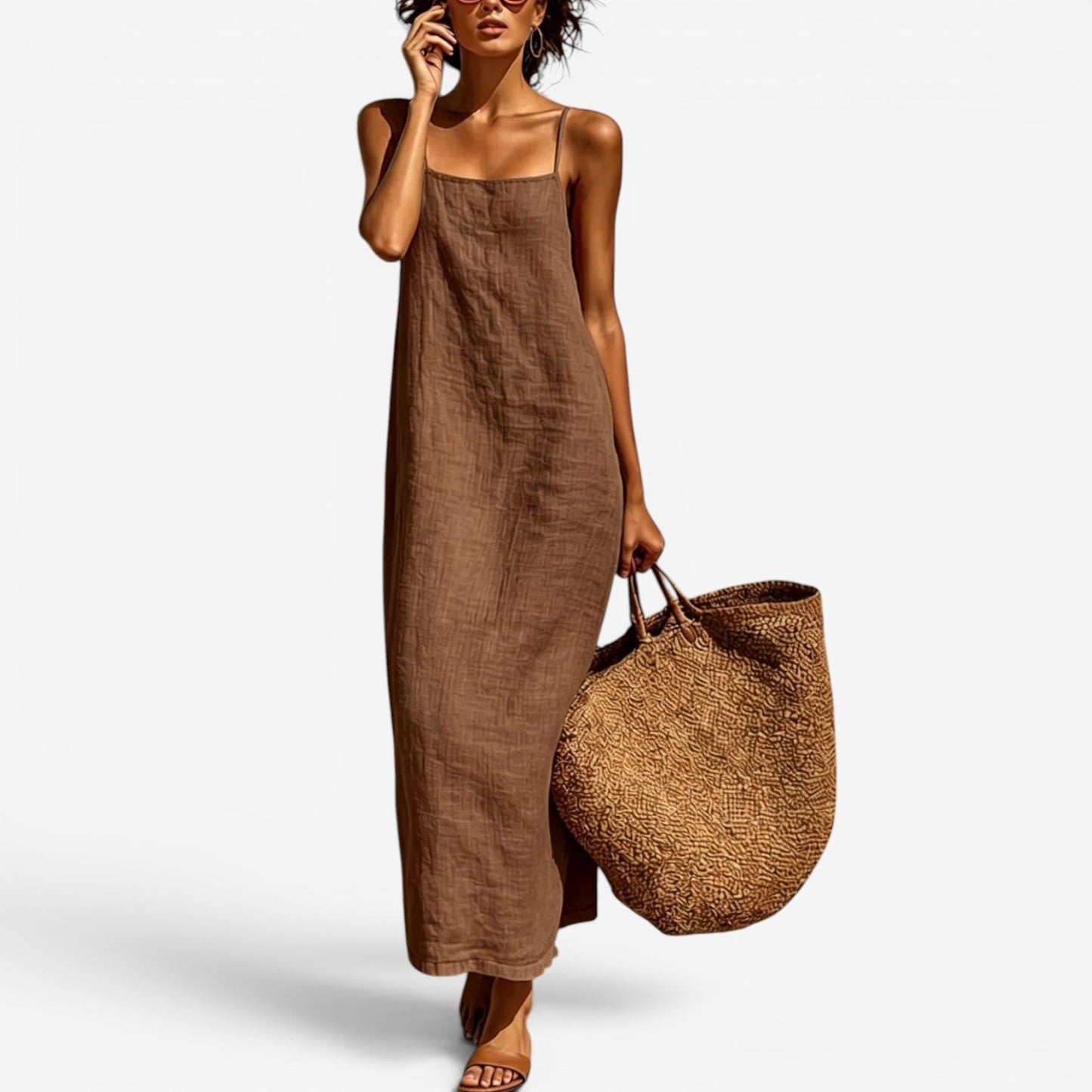 Sadia | Vestido Largo Recto Con Tirantes