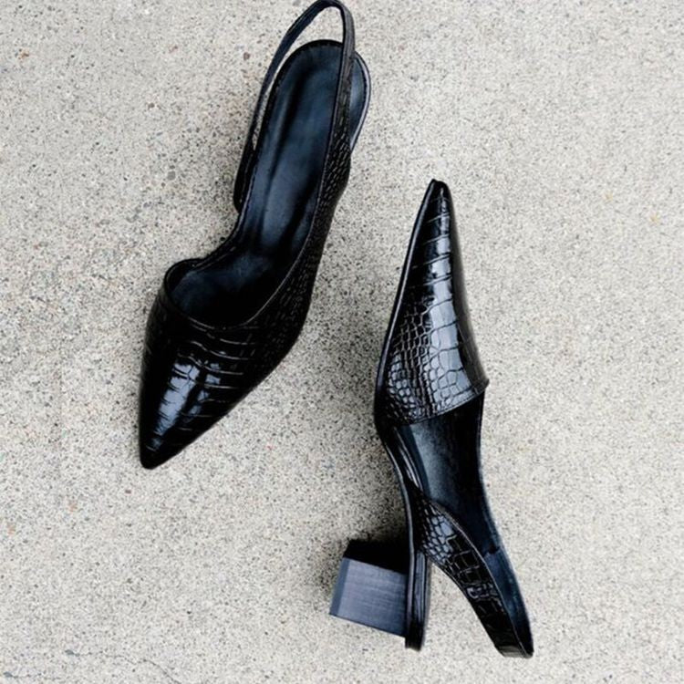 Jayla | Zapatos Slingback Punta Fina Tacón Bajo