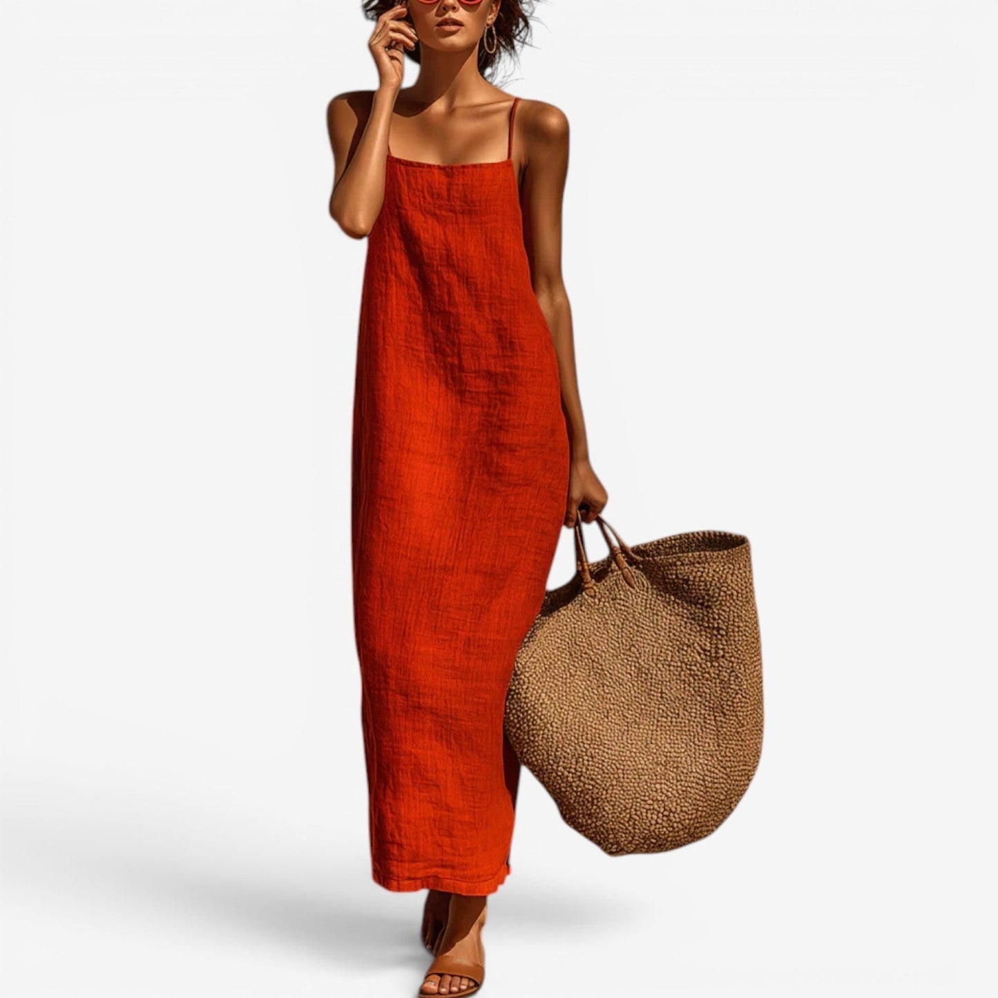 Sadia | Vestido Largo Recto Con Tirantes