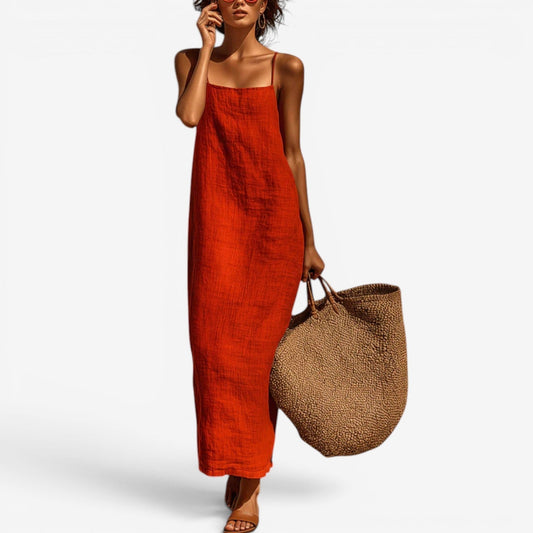 Sadia | Vestido Largo Recto Con Tirantes