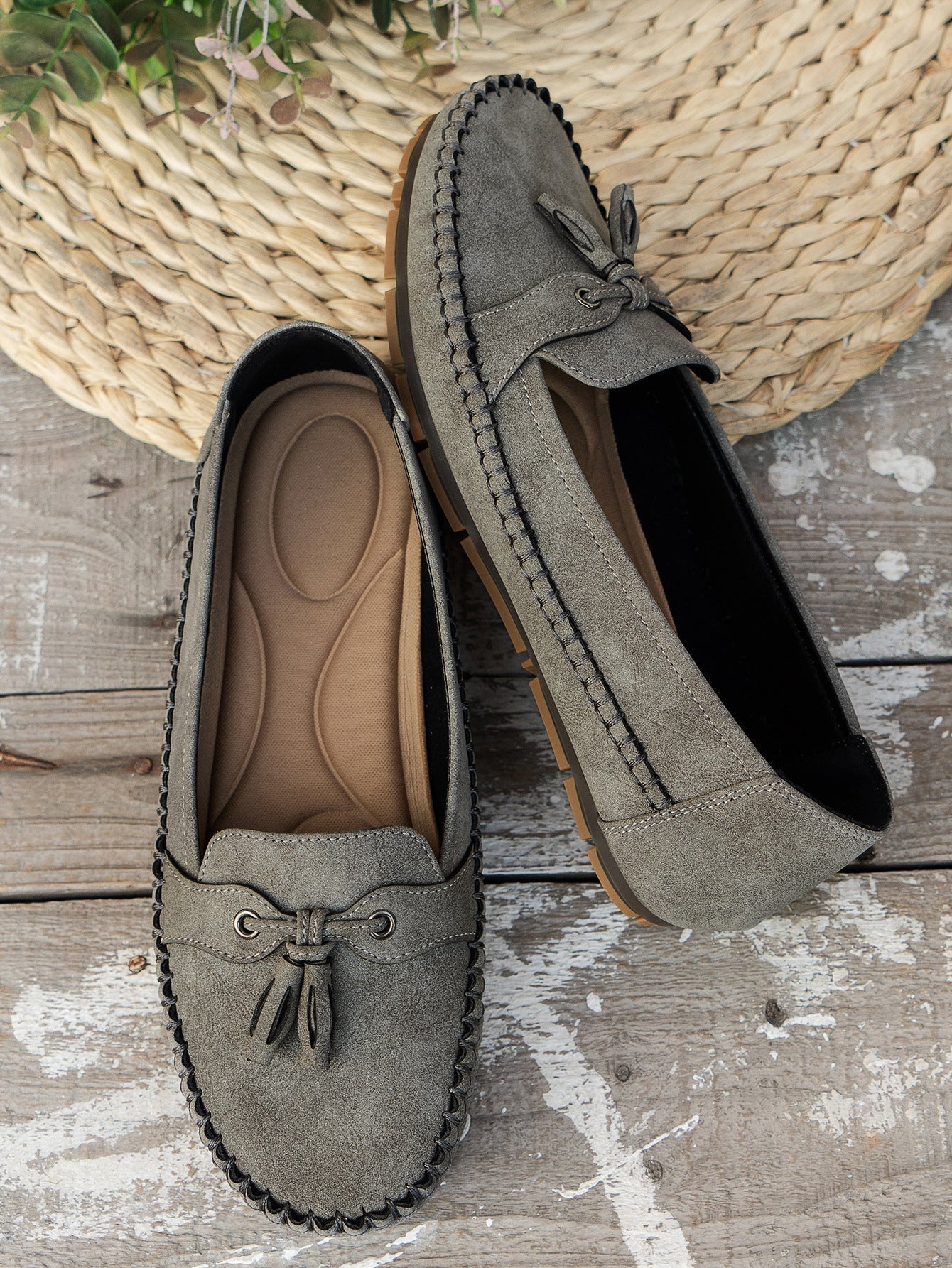 Tânia | Mocasines Sin Cordones Con Borlas Para Mujer