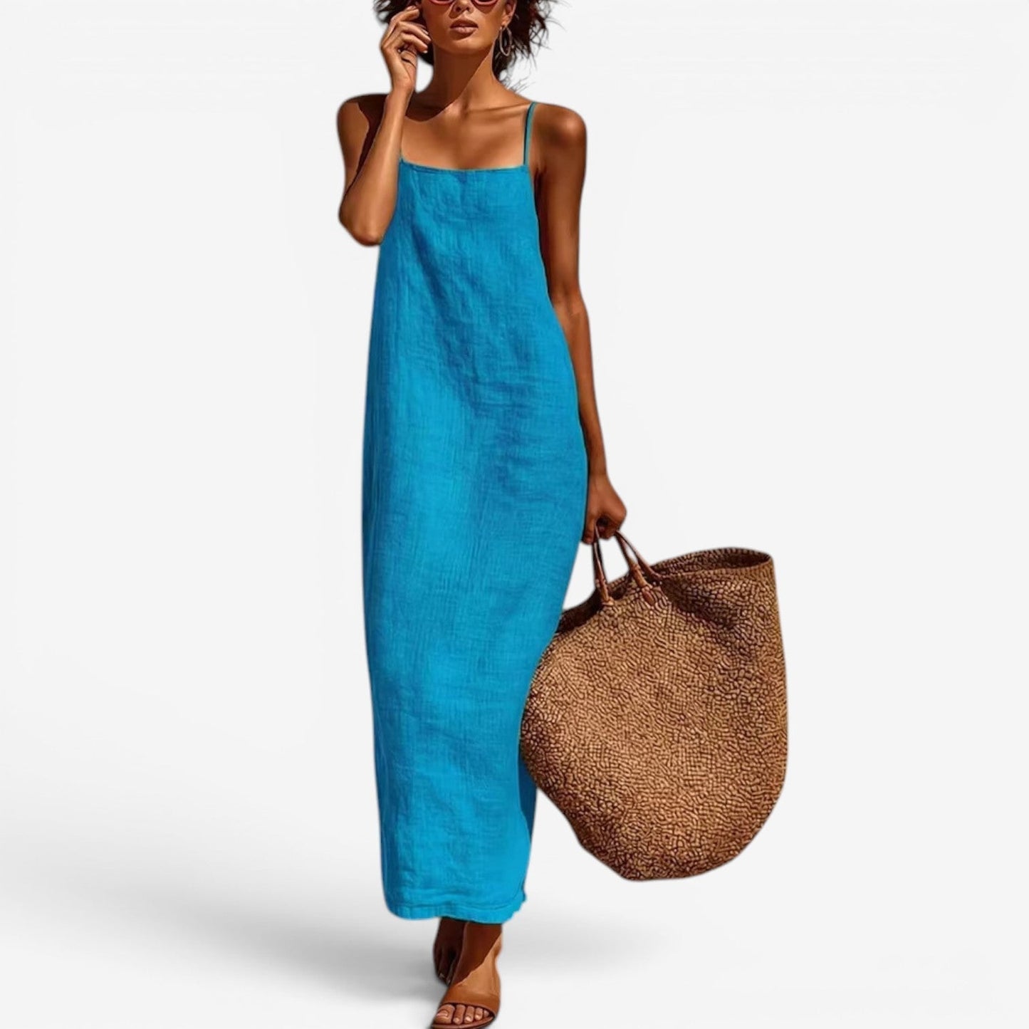 Sadia | Vestido Largo Recto Con Tirantes