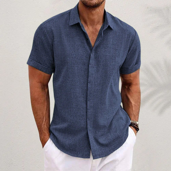 Neftali - Camisa de Manga Corta Estilo Lino