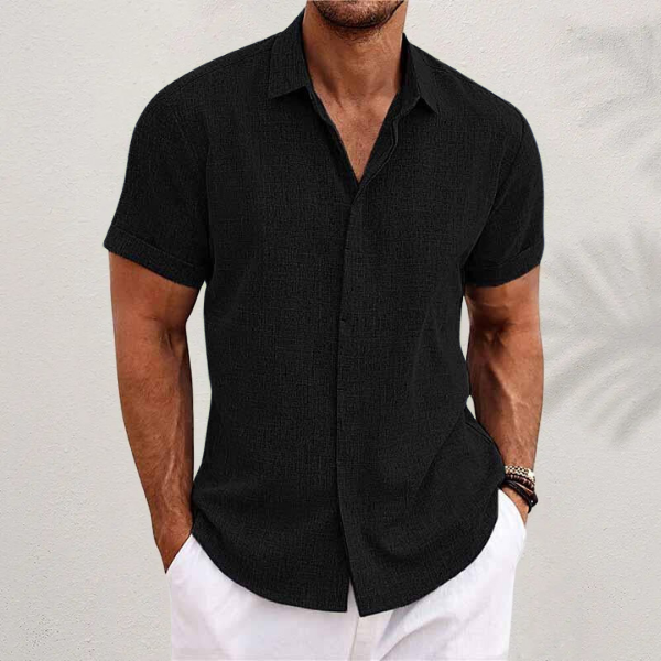 Neftali - Camisa de Manga Corta Estilo Lino