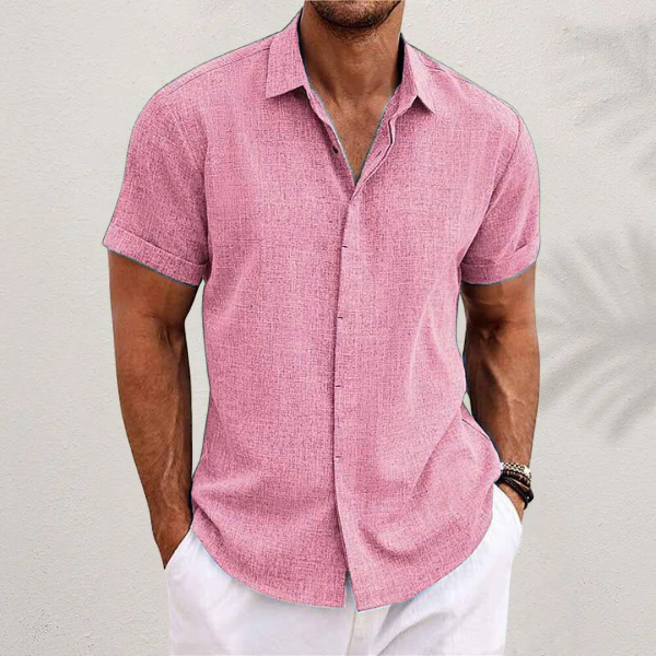 Neftali - Camisa de Manga Corta Estilo Lino