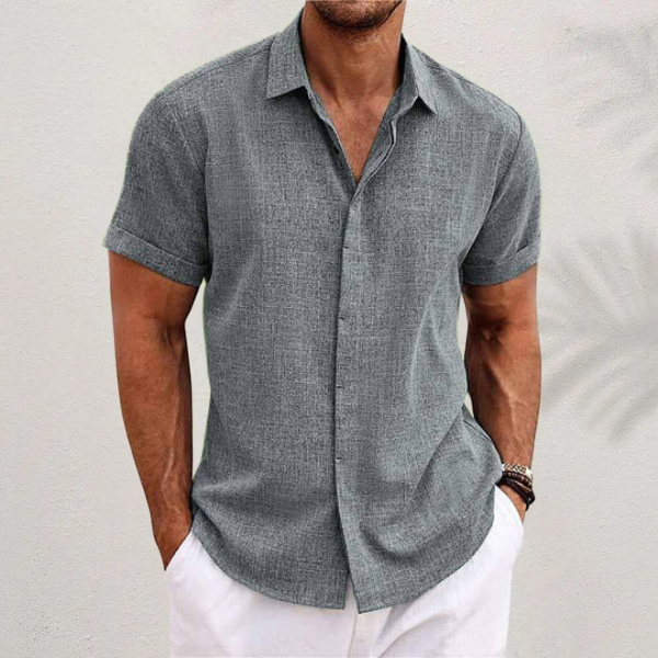 Neftali - Camisa de Manga Corta Estilo Lino