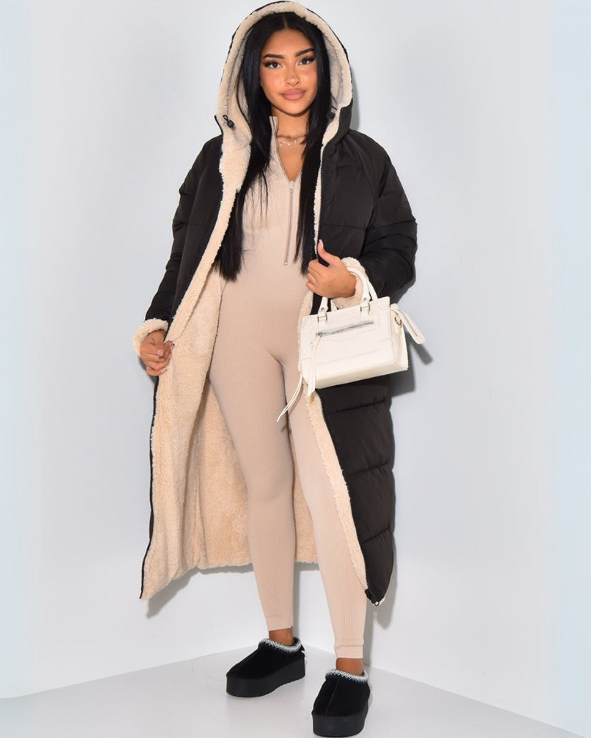 Rowena | Abrigo reversible de invierno con capucha