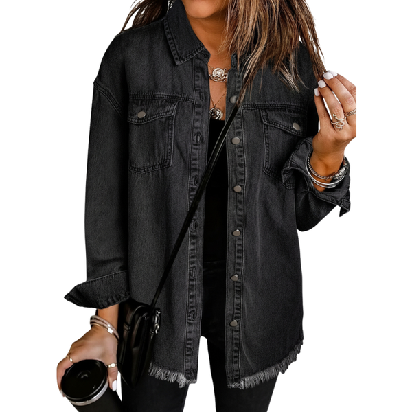 Kahlia | Chaqueta Con Flecos Y Botonadura Frontal Estilo Vaquero