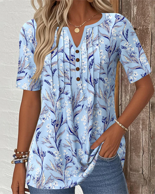 Taya | Túnica Con Estampado Floral Y Escote Abierto