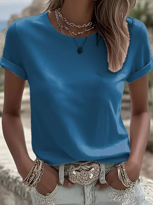 Froukje | Blusa de Manga Corta y Cuello Redondo