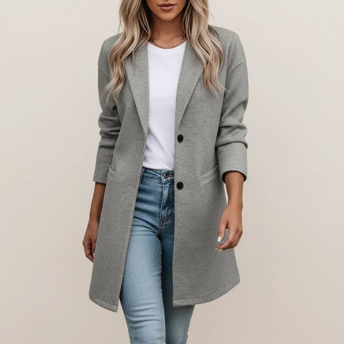 Leonas | Blazer con Solapas Anchas y Bolsillos