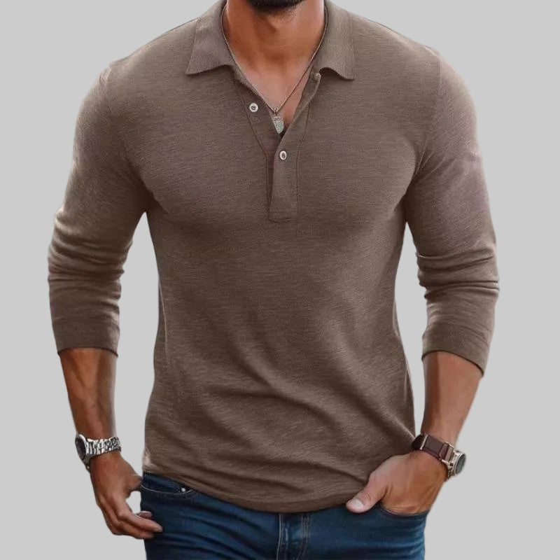 Pascal | Camisa Polo Slim Fit de Manga Larga