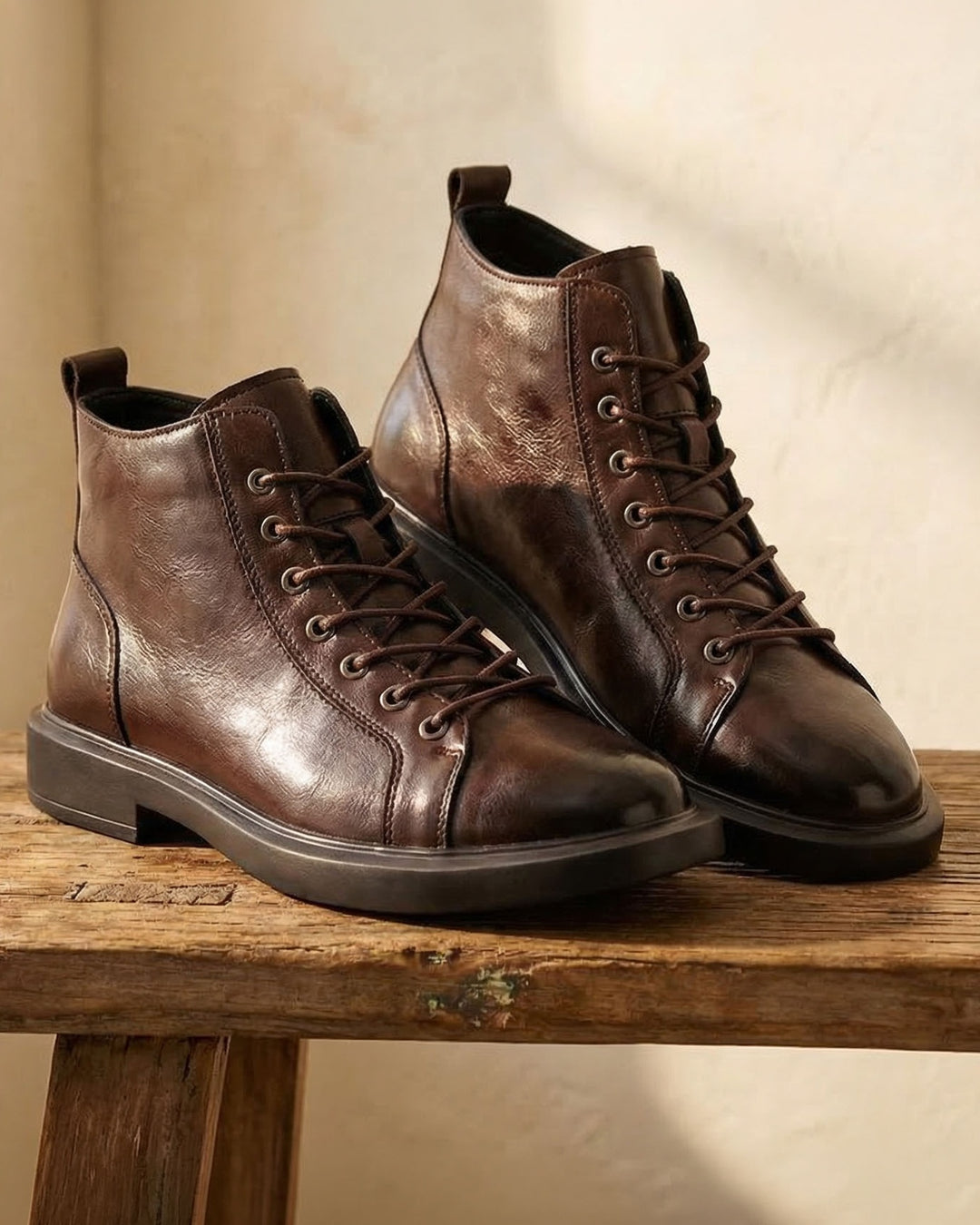 Kervens | Botines Con Diseño De Cordones Y Efecto Piel