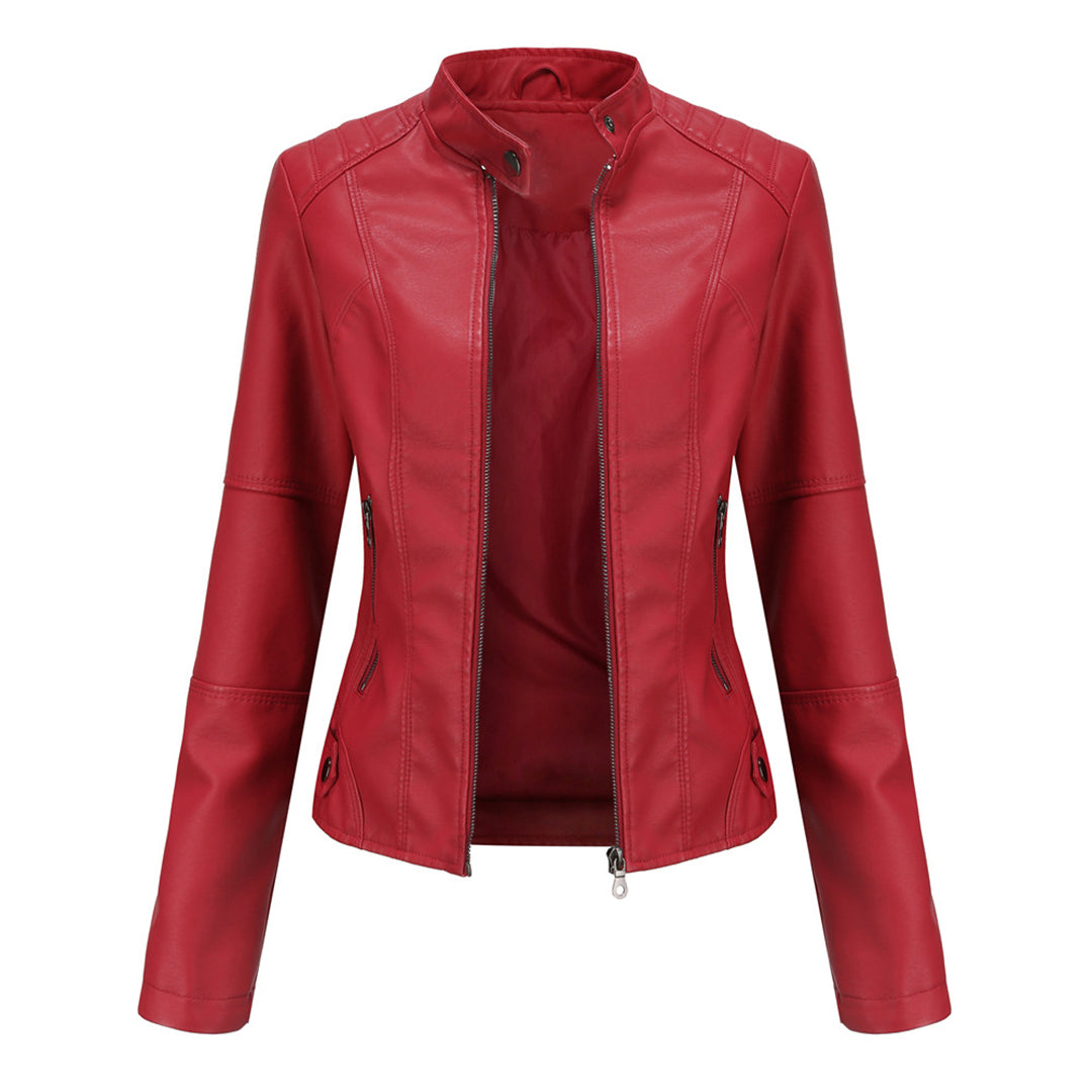 Hanneke | Chaqueta Efecto Cuero Con Cuello Alto