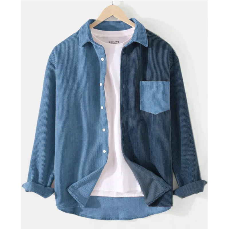 Geraldus | Camisa de Pana Con Paneles de Colores Contrastados y Bolsillo