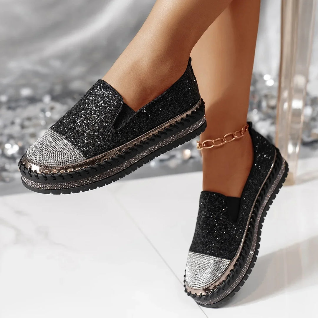 Lizka | Mocasines de Plataforma Con Pedrería Brillante