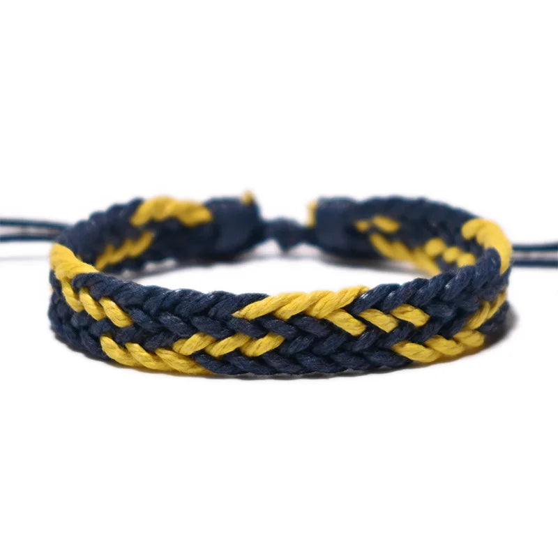 Gjergj - Pulsera Ajustable de Cuerda Trenzada Con Cierre de Nudo Deslizante