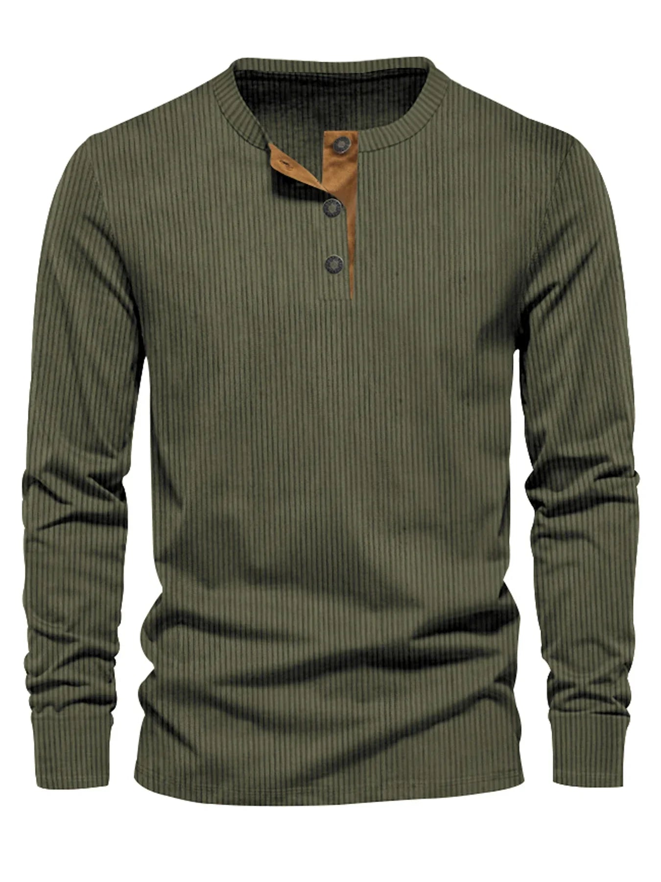 Erasto | Camiseta Acanalada De Manga Larga Con Botones