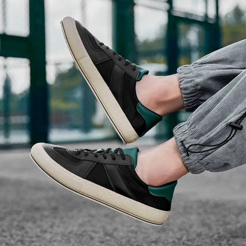 Zimo - Zapatillas Bajas Informales con Cordones y Talón en Contraste